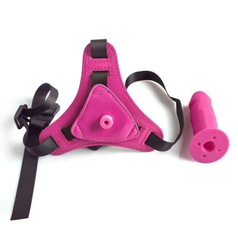 Cintura regolabile strap-on Pink con fallo realistico Cintura regolabile strap-on Pink con fallo realistico