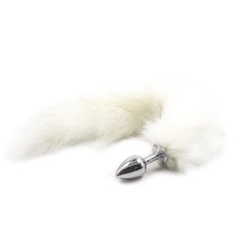 Plug anale con coda Long Fox Tail bianca Plug anale con coda Long Fox Tail bianca