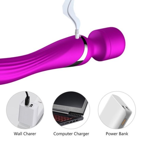Stymulator-Silicone Dual Massager USB 7+7 Function Purple Stymulator-Silicone Dual Massager USB 7+7 Function Purple