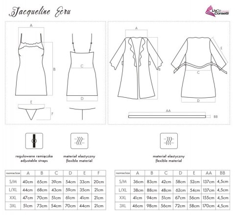 Komplet Jacqueline Ecru LC 90249 rozmiar - L/XL KREMOWY Komplet Jacqueline Ecru LC 90249 rozmiar - L/XL KREMOWY