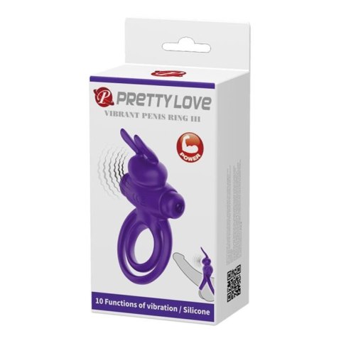 PRETTY LOVE - VIBRANT PENIS RING III 10 Functions Purple PRETTY LOVE - VIBRANT PENIS RING III 10 Functions Purple