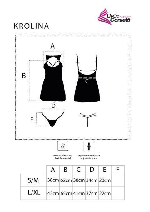 Krolina Black/Czarna seksowna koszulka nocna LivCo Corsetti Fashion rozmiar - L/XL BLACK Krolina Black/Czarna seksowna koszulka nocna LivCo Corsetti Fashion rozmiar - L/XL BLACK