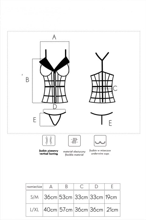 Laura Beige/Beżowy zmysłowy gorset LivCo Corsetti Fashion rozmiar - L/XL BLACK Laura Beige/Beżowy zmysłowy gorset LivCo Corsetti Fashion rozmiar - L/XL BLACK