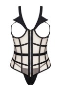 Laura Beige/Beżowy zmysłowy gorset LivCo Corsetti Fashion rozmiar - S/M BLACK