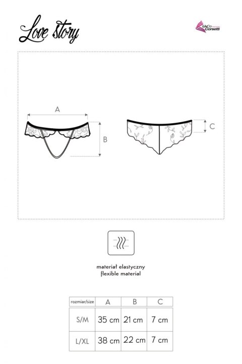 Majtki Panty Love Story Black Czarny LivCo Corsetti Fashion rozmiar - S/M BLACK Majtki Panty Love Story Black Czarny LivCo Corsetti Fashion rozmiar - S/M BLACK