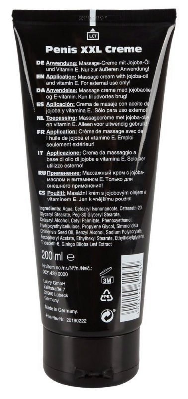 Penis XXL Creme 200 ml Penis XXL Creme 200 ml
