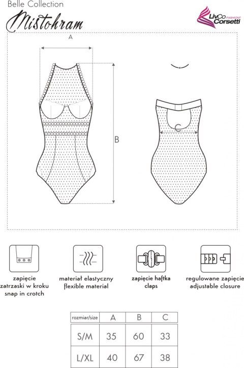 Mistohram Beżowe body LivCo Corsetti Fashion rozmiar - L/XL BEŻOWY Mistohram Beżowe body LivCo Corsetti Fashion rozmiar - L/XL BEŻOWY