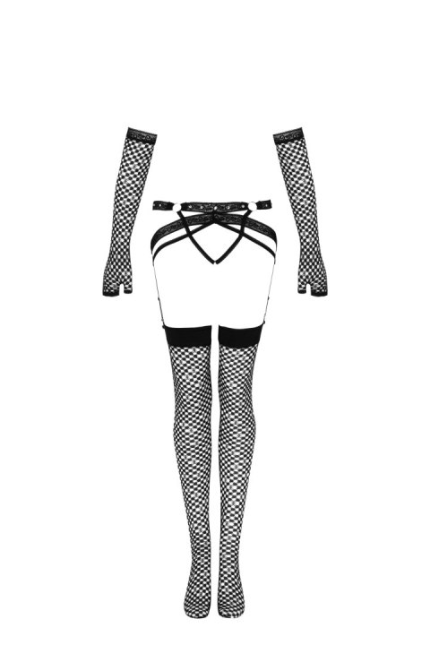 Nemalia Black/Czarny pas z pończochami i rękawiczkami LivCo Corsetti Fashion rozmiar - S/M CZARNY Nemalia Black/Czarny pas z pończochami i rękawiczkami LivCo Corsetti Fashion rozmiar - S/M CZARNY