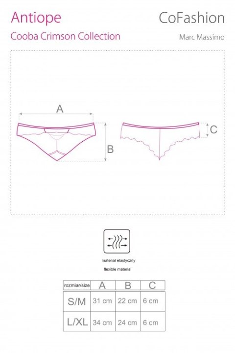 Panty Antiope CF 90390 Cooba Crimson Collection rozmiar - S/M CZERWONY Panty Antiope CF 90390 Cooba Crimson Collection rozmiar - S/M CZERWONY