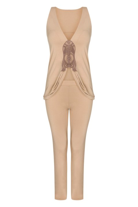 Piżama Latin LC 90098 Beige Beżowy LivCo Corsetti Fashion rozmiar - S NUDE Piżama Latin LC 90098 Beige Beżowy LivCo Corsetti Fashion rozmiar - S NUDE