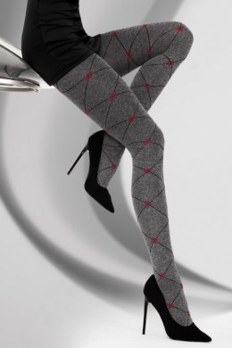 Rajstopy Lirana 40 DEN Melange/Red Melanż/Czerwień LivCo Corsetti Fashion rozmiar - 3 SZARY