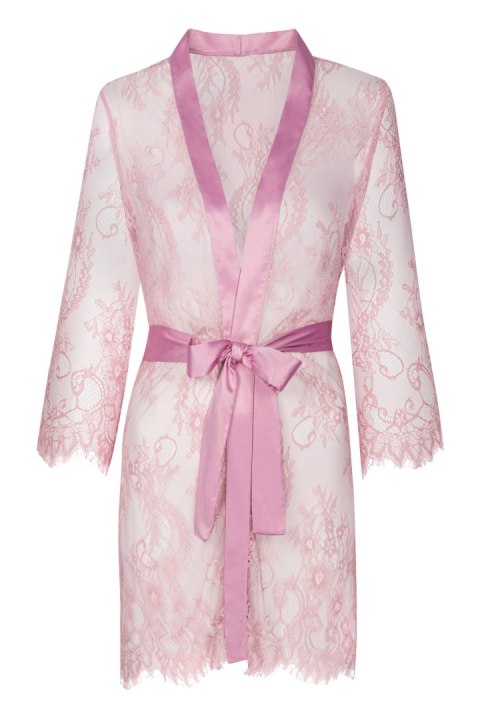 Sheer Pink/Różowy damski szlafrok koronkowy LivCo Corsetti Fashion rozmiar - S/M PINK