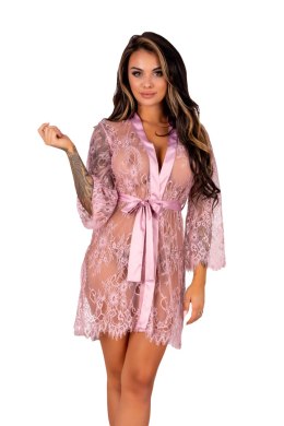 Sheer Pink/Różowy damski szlafrok koronkowy LivCo Corsetti Fashion rozmiar - S/M PINK