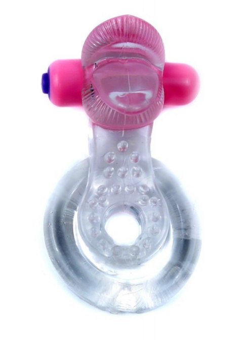 Pierścień-Tongue Vibro CockRing Clear Pierścień-Tongue Vibro CockRing Clear