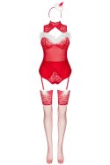 Strój Mikołajki Przebrania Limpid Snowflakes LC 90604 rozmiar - L/XL CZERWONY