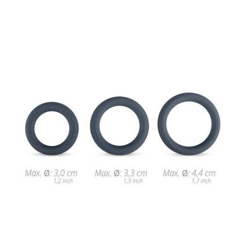 3-Piece Cock Ring Set - Grey 3-Piece Cock Ring Set - Grey