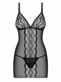 Bielizna-Lucita koszulka i stringi czarna L/XL