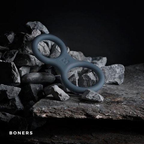 Boners Silicone Cock Ring And Ball Stretcher - Grey Boners Silicone Cock Ring And Ball Stretcher - Grey