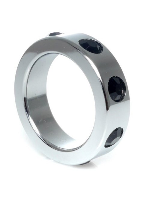 Pierścień-Metal Cock Ring with Black Diamonds Medium Pierścień-Metal Cock Ring with Black Diamonds Medium