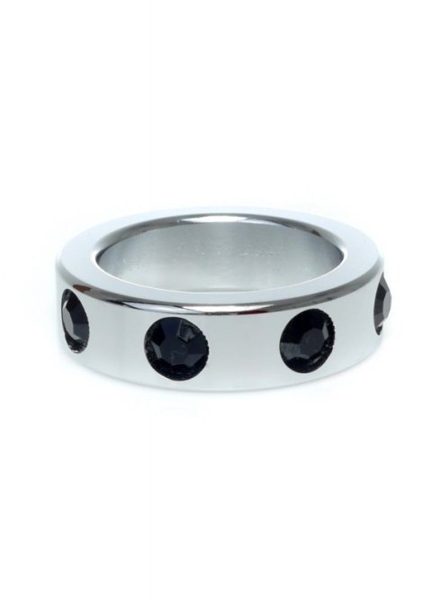 Pierścień-Metal Cock Ring with Black Diamonds Medium Pierścień-Metal Cock Ring with Black Diamonds Medium