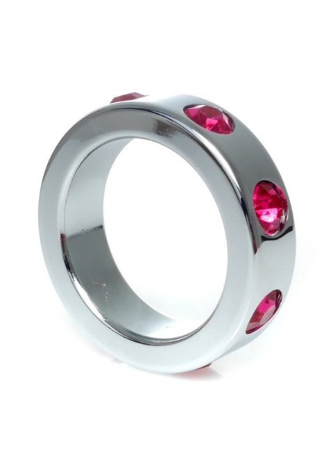 Pierścień-Metal Cock Ring with Pink Diamonds Medium Pierścień-Metal Cock Ring with Pink Diamonds Medium