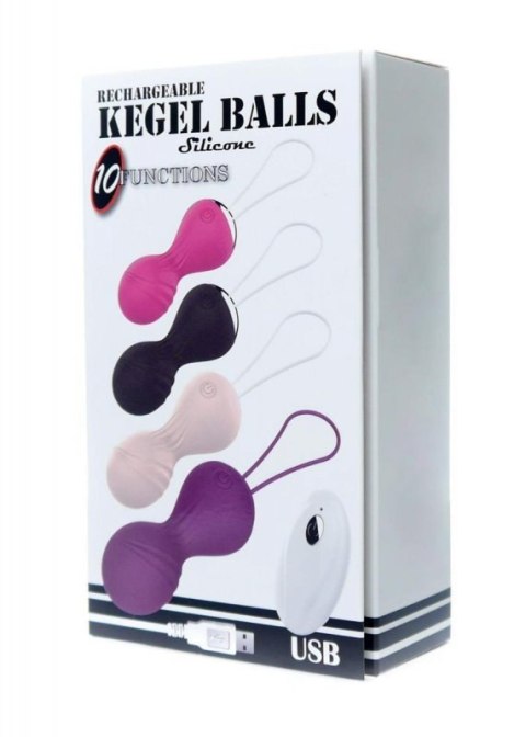 Kulki-Vibrating Silicone Kegel Balls USB 10 Function / Remote control -Pink Kulki-Vibrating Silicone Kegel Balls USB 10 Function / Remote control -Pink