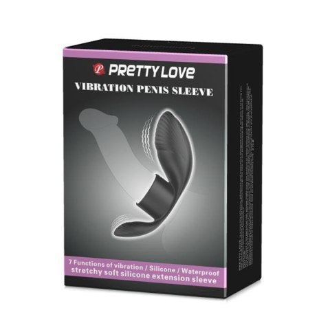 PRETTY LOVE - Vibration Penis Sleeve 7 FUNCTIONS BLACK PRETTY LOVE - Vibration Penis Sleeve 7 FUNCTIONS BLACK