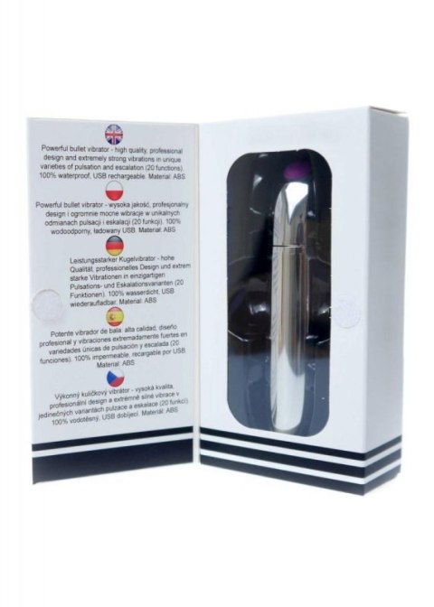 Stymulator-Rechargeable Powerful Bullet Vibrator USB 20 Functions - Silver Stymulator-Rechargeable Powerful Bullet Vibrator USB 20 Functions - Silver