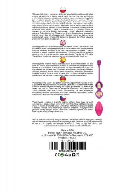 Vibrating Kegel Balls 32mm 80g Pink 10 function USB Remote Control - B - Series Vibrating Kegel Balls 32mm 80g Pink 10 function USB Remote Control - B - Series