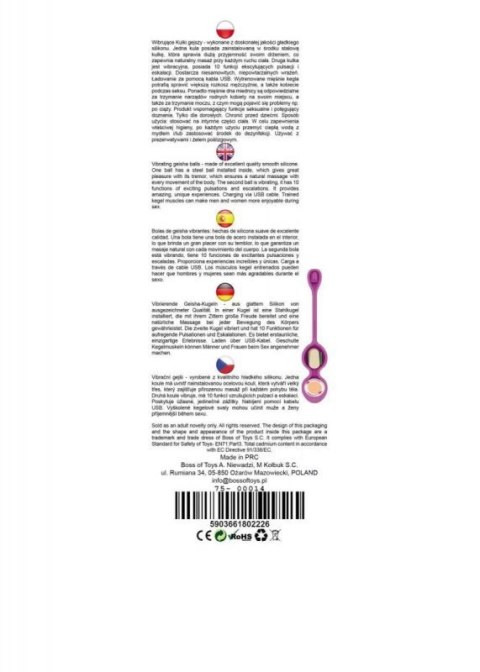 Vibrating Kegel Balls 32mm 80g Purple 10 function USB - B - Series Vibrating Kegel Balls 32mm 80g Purple 10 function USB - B - Series