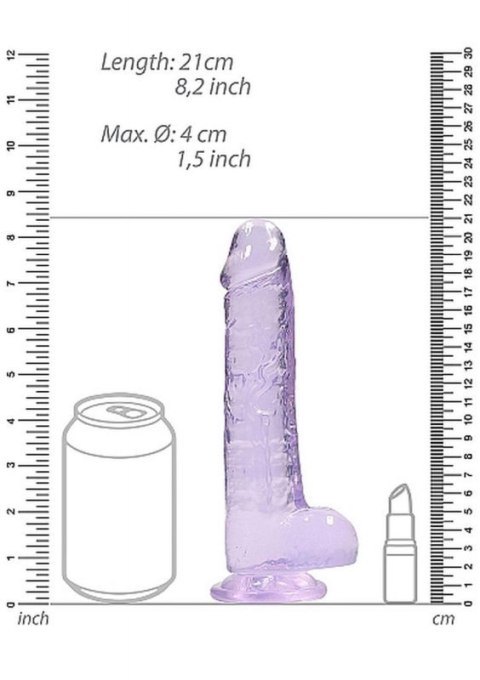 8"" / 20 cm Realistic Dildo With Balls - Purple 8"" / 20 cm Realistic Dildo With Balls - Purple