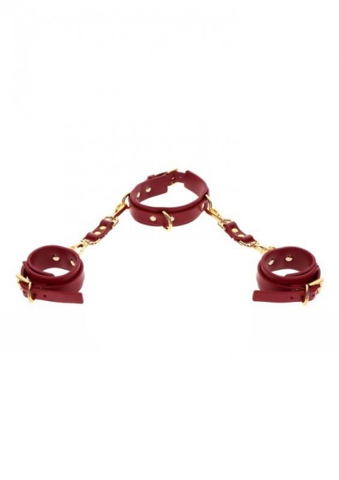 D-Ring Collar and Wrist Cuffs Red D-Ring Collar and Wrist Cuffs Red