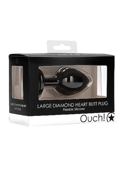 Diamond Heart Butt Plug - Large - Black Diamond Heart Butt Plug - Large - Black