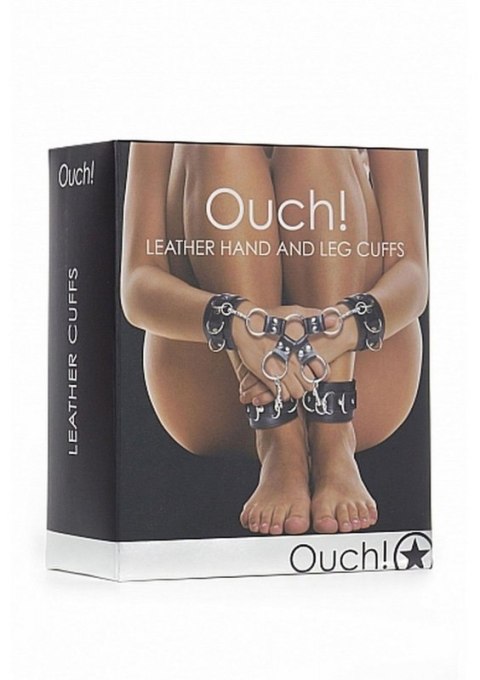 Leather Hand And Legcuffs - Black Leather Hand And Legcuffs - Black