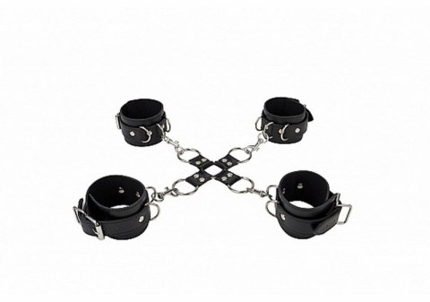 Leather Hand And Legcuffs - Black Leather Hand And Legcuffs - Black