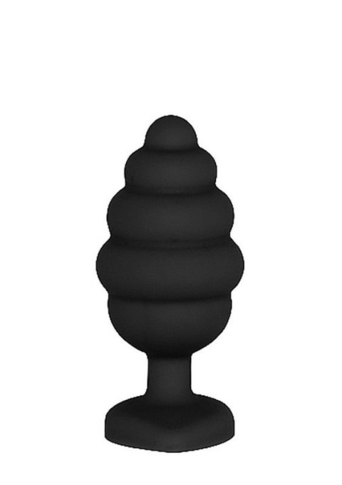 Regular Ribbed Diamond Heart Plug - Black Regular Ribbed Diamond Heart Plug - Black