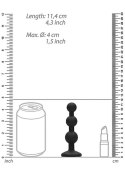 Silicone Beaded Diamond Butt Plug - Black