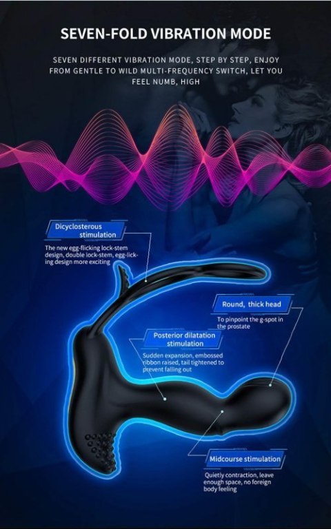Wibrator-Silicone Massager 7 Function and Heating Function, Black Wibrator-Silicone Massager 7 Function and Heating Function, Black