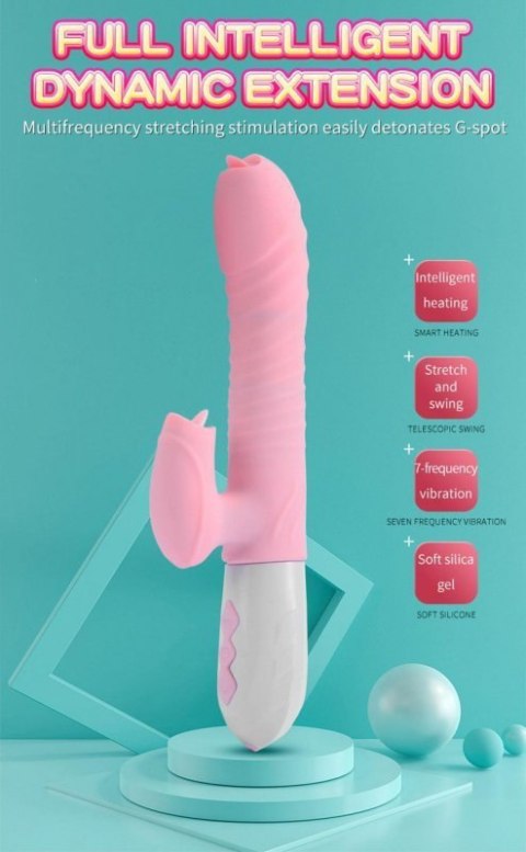 Wibrator-Silicone Vibrator USB 7 Function and Thrusting Function / Heating, pink Wibrator-Silicone Vibrator USB 7 Function and Thrusting Function / Heating, pink