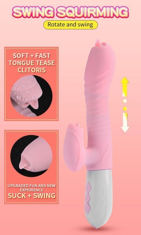Wibrator-Silicone Vibrator USB 7 Function and Thrusting Function / Heating, pink Wibrator-Silicone Vibrator USB 7 Function and Thrusting Function / Heating, pink