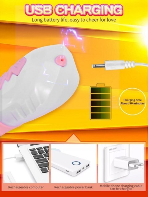 Wibrator-Silicone Vibrator USB 7 Function and Thrusting Function / Heating, pink Wibrator-Silicone Vibrator USB 7 Function and Thrusting Function / Heating, pink