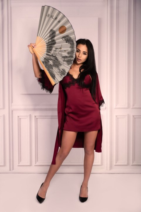 Szlafrok Aresmina LC 90564 Cherry Mahogany Callection Burgundy Bordowy LivCo Corsetti Fashion rozmiar - S/M BORDOWY Szlafrok Aresmina LC 90564 Cherry Mahogany Callection Burgundy Bordowy LivCo Corsetti Fashion rozmiar - S/M BORDOWY