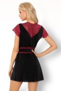 Szlafrok Kumiko LC 90428 Pink Rosses Collection Black Czarny LivCo Corsetti Fashion rozmiar - L/XL CZARNY