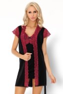 Szlafrok Kumiko LC 90428 Pink Rosses Collection Black Czarny LivCo Corsetti Fashion rozmiar - L/XL CZARNY