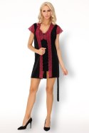 Szlafrok Kumiko LC 90428 Pink Rosses Collection Black Czarny LivCo Corsetti Fashion rozmiar - L/XL CZARNY