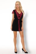 Szlafrok Kumiko LC 90428 Pink Rosses Collection Black Czarny LivCo Corsetti Fashion rozmiar - L/XL CZARNY