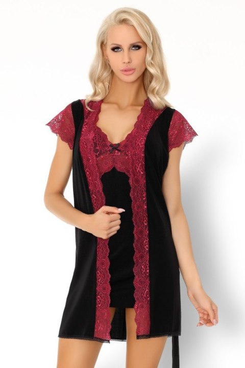 Szlafrok Kumiko LC 90428 Pink Rosses Collection Black Czarny LivCo Corsetti Fashion rozmiar - S/M CZARNY Szlafrok Kumiko LC 90428 Pink Rosses Collection Black Czarny LivCo Corsetti Fashion rozmiar - S/M CZARNY