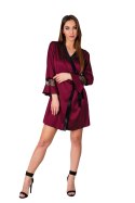 Szlafrok Sussean Cllaret Collection Burgundy Bordowy LivCo Corsetti Fashion rozmiar - S/M WINE RED
