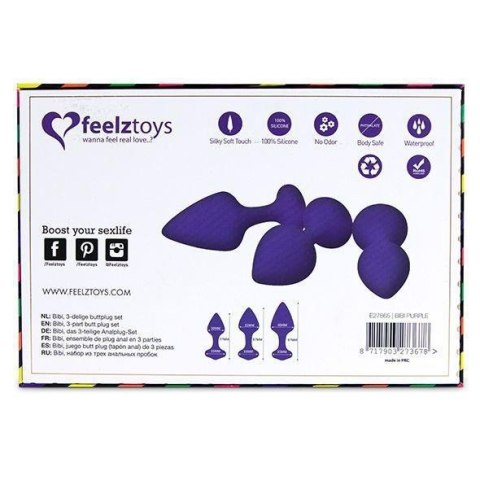 FeelzToys - Bibi Butt Plug Set 3 pcs Purple Boss of toys FeelzToys - Bibi Butt Plug Set 3 pcs Purple Boss of toys