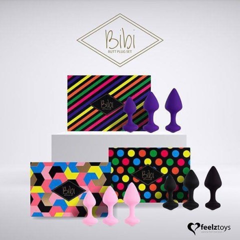 FeelzToys - Bibi Butt Plug Set 3 pcs Purple Boss of toys FeelzToys - Bibi Butt Plug Set 3 pcs Purple Boss of toys
